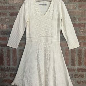 Elegant White Knit Dress